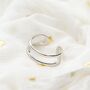 Sterling Silver Double Layer Midi Band Ring, thumbnail 1 of 6