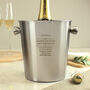 Personalised Stainless Steel Ice Bucket Birthday Gift, thumbnail 1 of 3