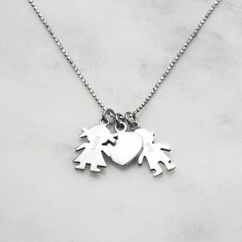 Personalised 'In My Heart' Silver Family Charm Necklace, 2 of 5