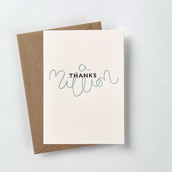 'Thanks A Million' Letterpress Thank You Card, 2 of 3