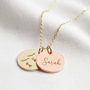 Personalised Mixed Metal Disc Charm Necklace, 4 of 9