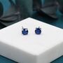 Sapphire Blue Cz Stud Earrings, thumbnail 2 of 9