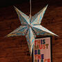 Teal Blue Paper Star Light | Hanging Lantern, thumbnail 1 of 4