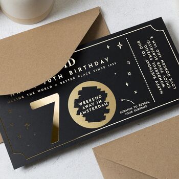 Personalised 70th Birthday Scratch Gift Voucher For Him, 4 of 9