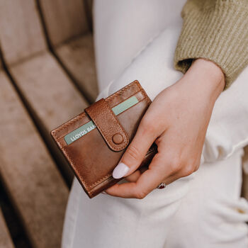 Tan Leather Credit Card Holder, 2 of 5