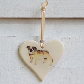 British Bulldog Ceramic Heart, 2 of 3