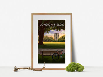 London Fields Hackney Travel Poster Art Print, 4 of 8