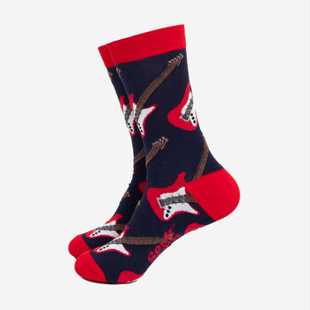 Electric Guitars Rock Band Men's Bamboo Socks Gift Box, 4 of 4