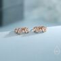 Baguette Cz Cluster Huggie Hoop In Sterling Silver, thumbnail 6 of 12