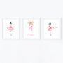 Girl's Personalised Ballet Bedroom Art Print Set, thumbnail 1 of 4