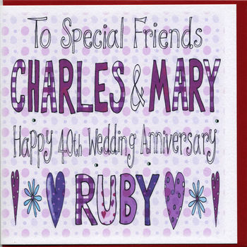 Personalised Ruby Wedding Anniversary Card, 2 of 2