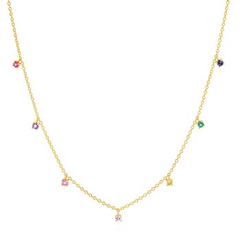 Rainbow Multi Gemstone Necklace, 2 of 4