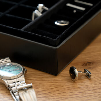 Personalised Men's Stag Black Valet Box, 6 of 7
