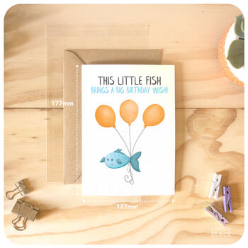Cute Happy Birthday Wish Fish Funny Greeting Card, 4 of 5