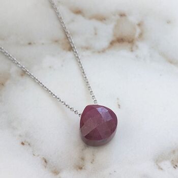 The Nugét Ruby July Birthstone Necklace, Silver, 4 of 6