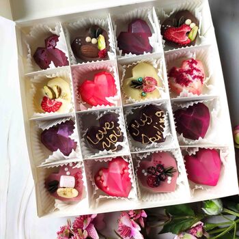 Vegan Chocolate Hearts, Personalised Artisan Gift Box, 3 of 9