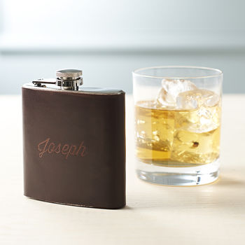 Custom Name Leather Hip Flask, 2 of 5
