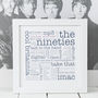 30th Birthday Gift 'The 1990s' Personalised Print, thumbnail 1 of 4