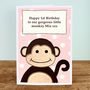 'Cheeky Little Monkey' Personalised Birthday Card, thumbnail 6 of 7