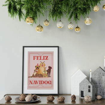 Feliz Navidog, Christmas Dog Art Print, 10 of 12