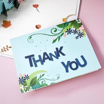 Pop Up 3D Thank You Greeting Card, 2 of 2