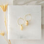 Gold Wire Citrine Hoop Earrings, thumbnail 1 of 4