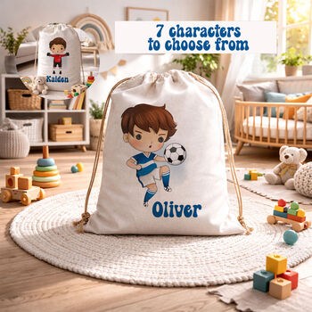 Personalised Football Theme Toy Sack, Girls Dressing Up Storage Bag, 2 of 4