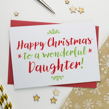 Christmas Card For Wonderful Daughter By A Is For Alphabet ...