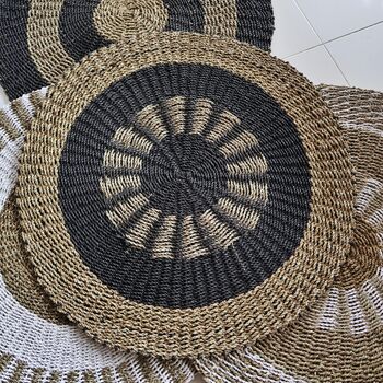 Round Seagrass Black And Tan Inner Sun 1metre, 2 of 2