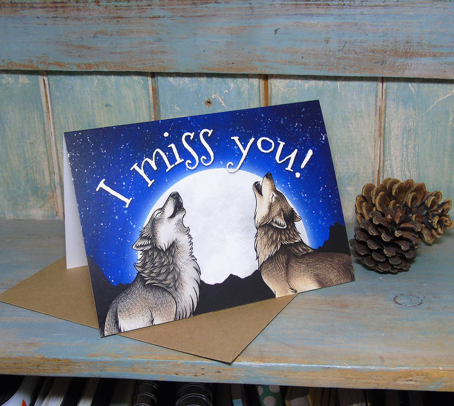 Wolf Song Illlustration I Miss You Card