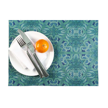 Arts And Crafts Agapanthus Canvas Placemat Set, 2 of 10