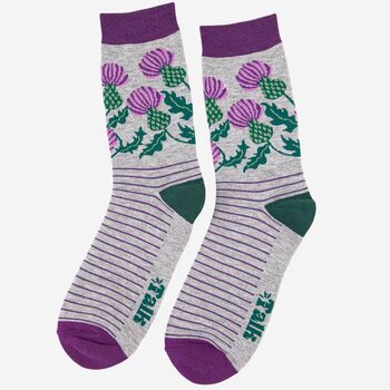 Men's Bamboo Socks Scottish Thistle, 2 of 5