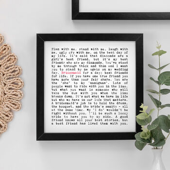 Bridesmaid Quotes Gift Print, 2 of 9