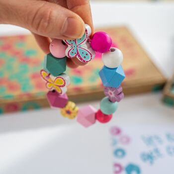 Personalised Butterfly And Flower Wooden Bead Making Kit, 7 of 9