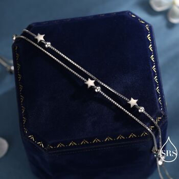 Sterling Silver Little Twinkle Stars Charm Necklace, 3 of 12