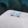 Blue Opal Long Prong Stud Earrings Sterling Silver, thumbnail 3 of 10