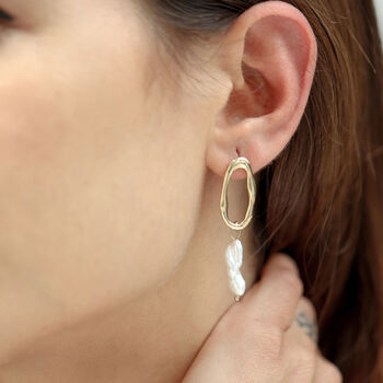 Elegance Pearl And Loop Earrings, 3 of 5