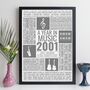 Personalised 25th Birthday Print Year 2001 Music Gift, thumbnail 5 of 12