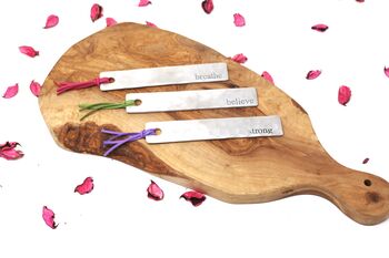Motivational Sentiment Aluminium Bookmark, 3 of 9