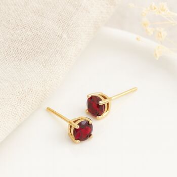 9ct Gold January Birthstone Stud Earrings – 4mm, 4 of 4