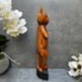 32cm Handcarved Yoga Cat Wooden Ornament Gift Decor, thumbnail 7 of 12