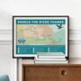 Gift For Paddleboarders – River Thames Map Art Print, thumbnail 6 of 10