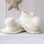 Personalised Cashmere Pom Pom Slippers For Baby, thumbnail 2 of 11