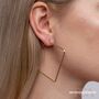 Silver Plated Large Hammered Square Hoop Earrings, thumbnail 1 of 7