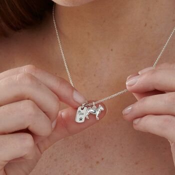 Pug Dog Personalised Silver Necklace, 2 of 10