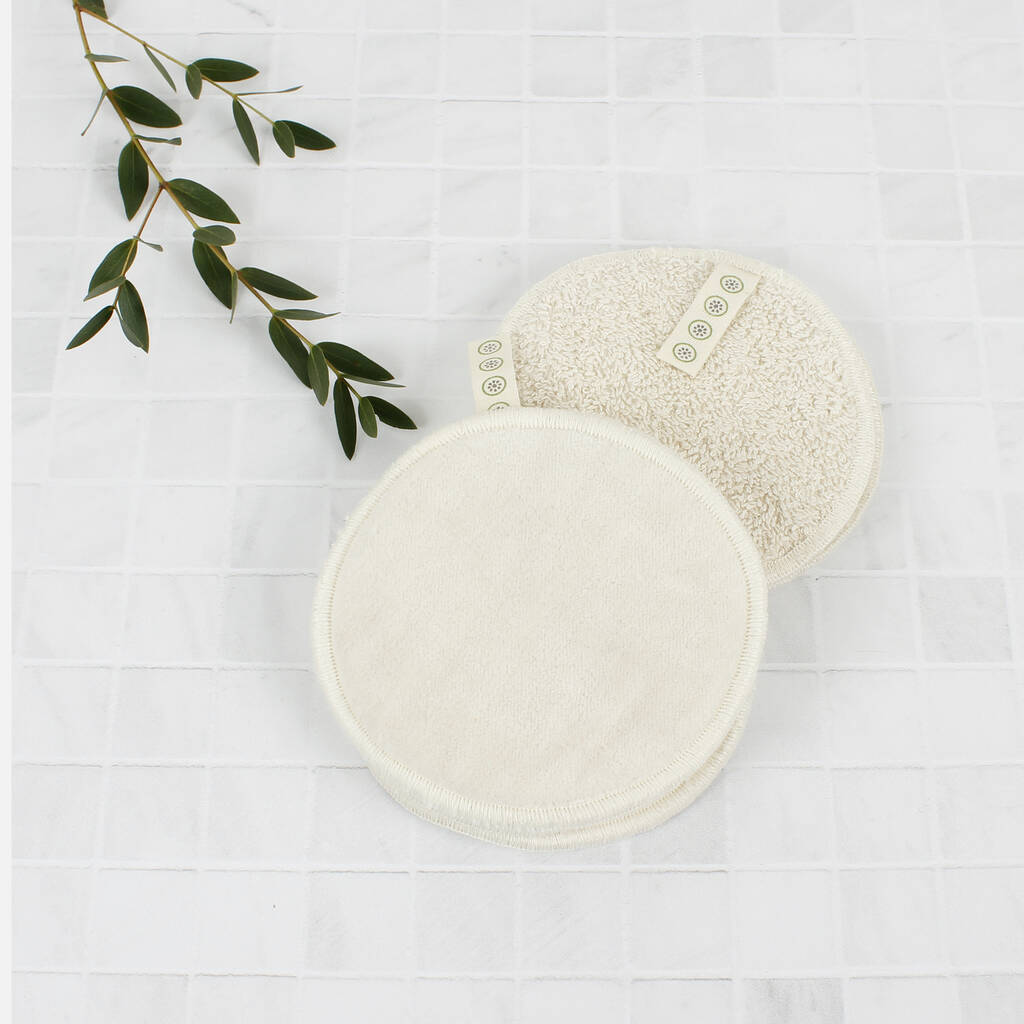 Large Organic Cotton Facial Pads Pack Of Five By Green Tulip