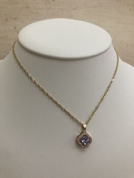Purple Clover Pendant Necklace, 6 of 7