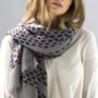 Personalised Grey And Black Wool Mix Scarf, thumbnail 2 of 4