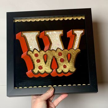 Gold Typography Wall Art 'Circus Letter W', 6 of 7