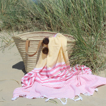 Personalised Stripy Hammam Bath, Beach And Gym Towels, 3 of 6